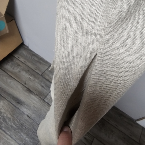 Tash & Sophie Linen Blend Lagenlook Dress Buttons Pockets Cap Sleeves Neutral - Picture 9 of 12